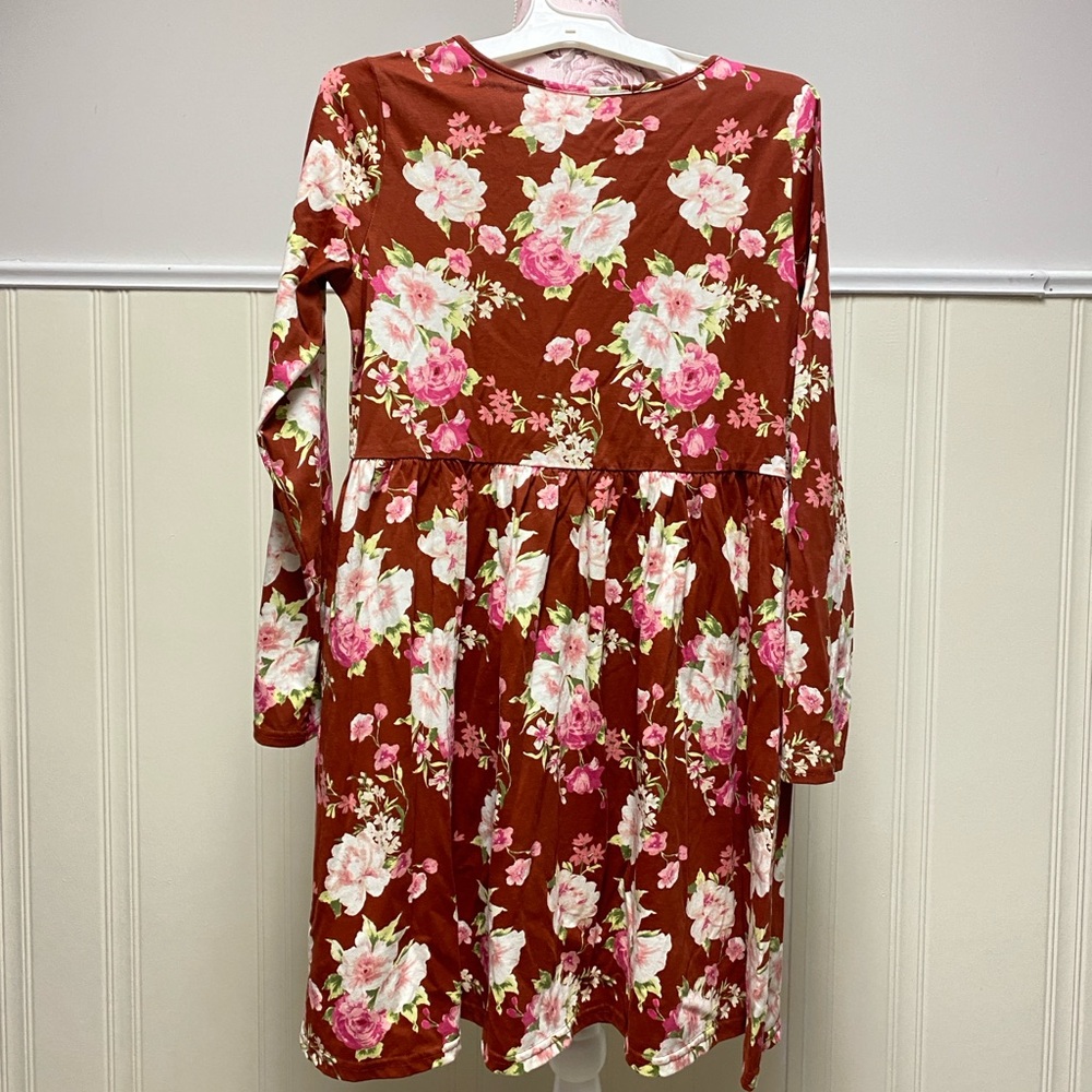 PLACE Floral Dress Cotton Blend Girls Size 16 XXL - Picture 2 of 4